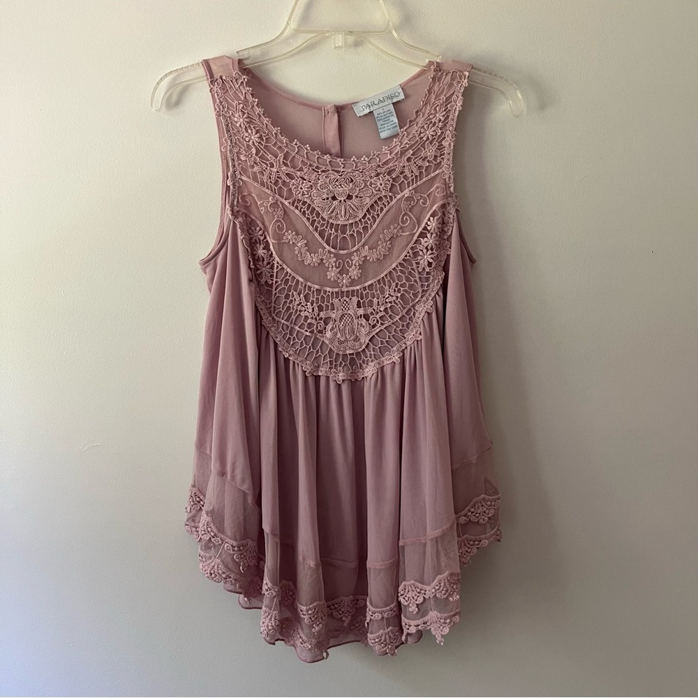 Paradiso Boho Mesh Lace Tank S